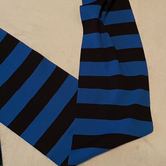 New York & Co.,GABRIELLE UNION, S Sweater Top, Scarf,Cobalt Blue Black Striped - Picture 6 of 12